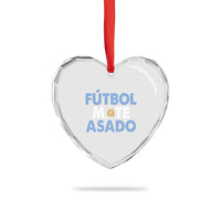 Futbol Mate Asado Argentina Soccer Fan Heart Crystal Glass Ornament Argentinian Flag Pride Vintage Football Lovers