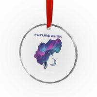 Future Dusk Lunar Orbit 2026 Crystal Glass Ornament Cosmic Nebula Astronaut n Satellite Space Exploration