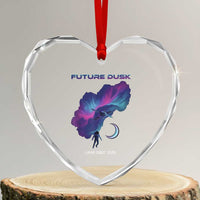 Future Dusk Lunar Orbit 2026 Heart Crystal Glass Ornament Cosmic Nebula Astronaut n Satellite Space Exploration