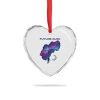 Future Dusk Lunar Orbit 2026 Heart Crystal Glass Ornament Cosmic Nebula Astronaut n Satellite Space Exploration