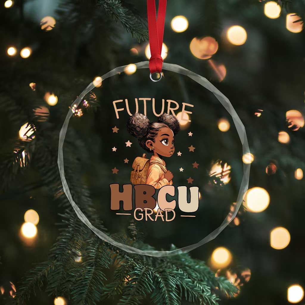 Future HBCU Grad Black Girl Crystal Glass Ornament College Bound Pride Black Excellence Supporters