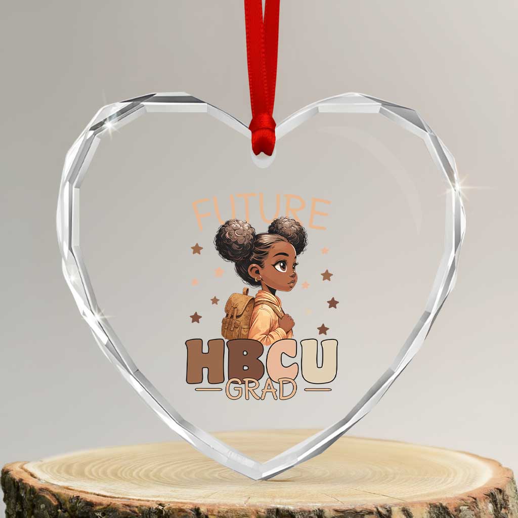 Future HBCU Grad Black Girl Heart Crystal Glass Ornament College Bound Pride Black Excellence Supporters