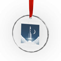 Future Lunar Mission 2026 Crystal Glass Ornament Rocket Launch Lunar Orbit Space Exploration