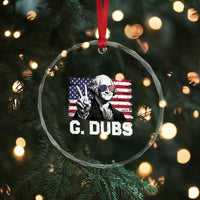 G Dubs George Washington Funny 4th Of July Crystal Glass Ornament Vintage American Flag