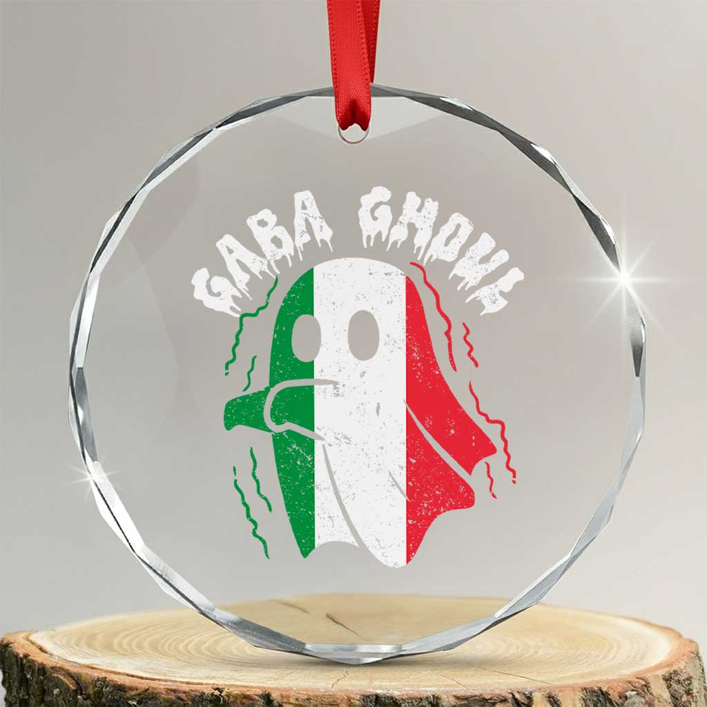 Gabagool Ghost Italian Crystal Glass Ornament Funny Halloween Costume Gaba Ghoul Pun - Wonder Print Shop