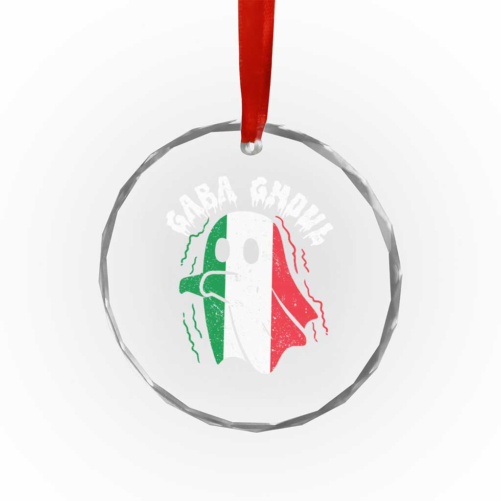 Gabagool Ghost Italian Crystal Glass Ornament Funny Halloween Costume Gaba Ghoul Pun - Wonder Print Shop