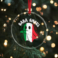 Gabagool Ghost Italian Crystal Glass Ornament Funny Halloween Costume Gaba Ghoul Pun - Wonder Print Shop