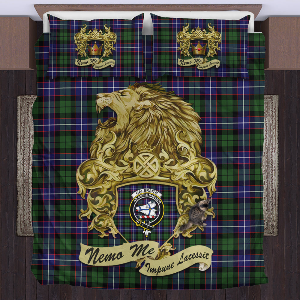 galbraith-modern-tartan-bedding-set-motto-nemo-me-impune-lacessit-with-vintage-lion-family-crest-tartan-plaid-duvet-cover-scottish-tartan-plaid-comforter-vintage-style