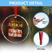 Gallop Of The 8 Horses Crystal Glass Ornament Chinese New Year 2026 Year of The Horse