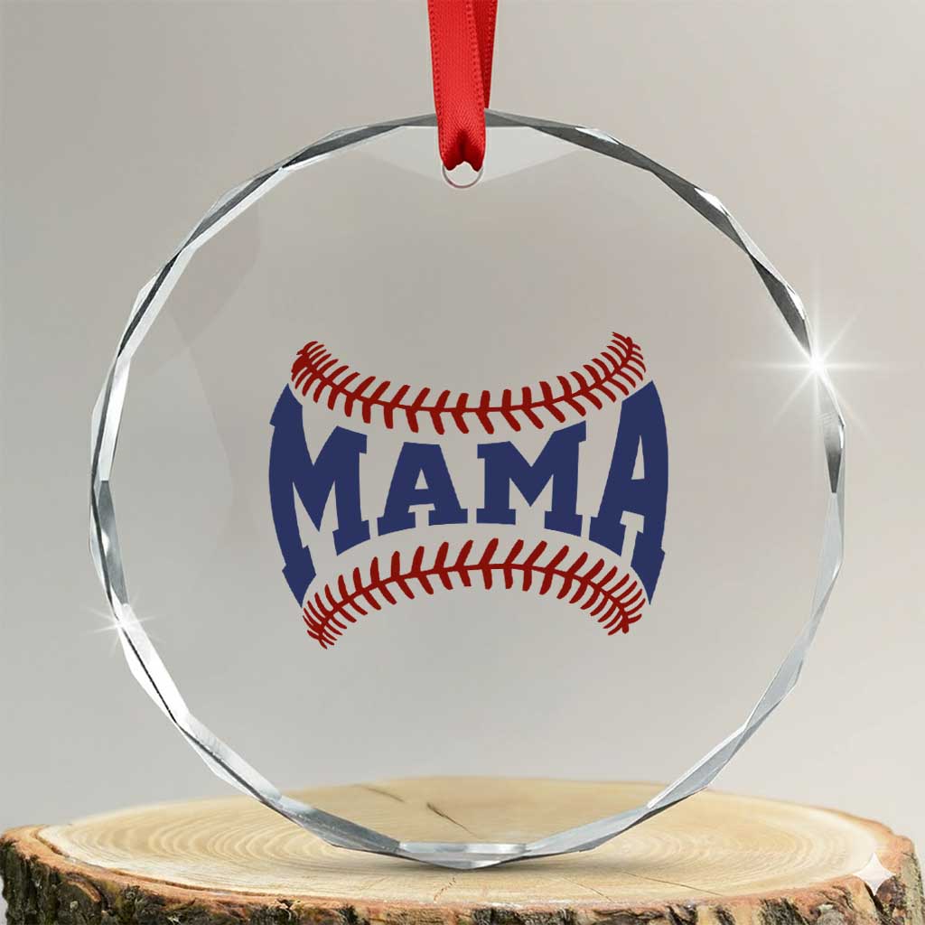 Game Day Baseball Mama Crystal Glass Ornament Proud Mom Gift