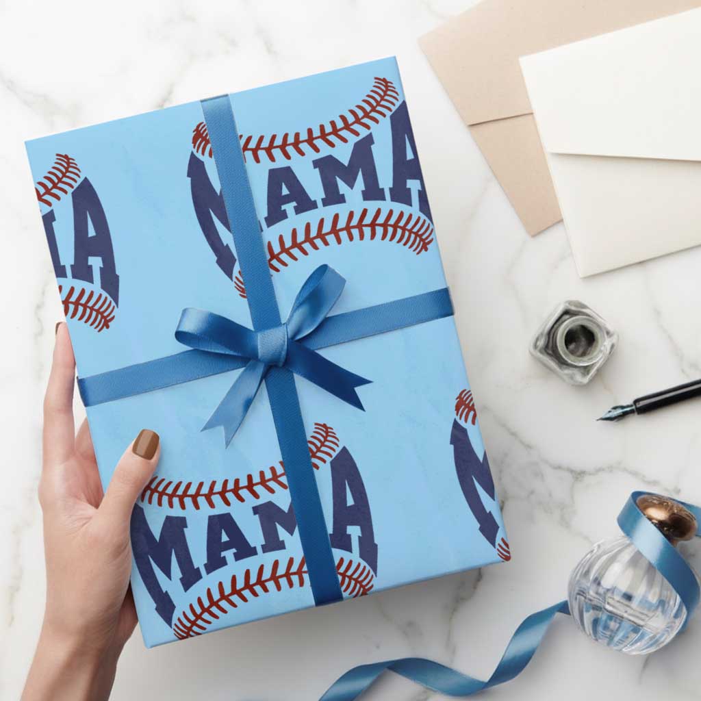Game Day Baseball Mama Wrapping Paper Roll Proud Mom Gift
