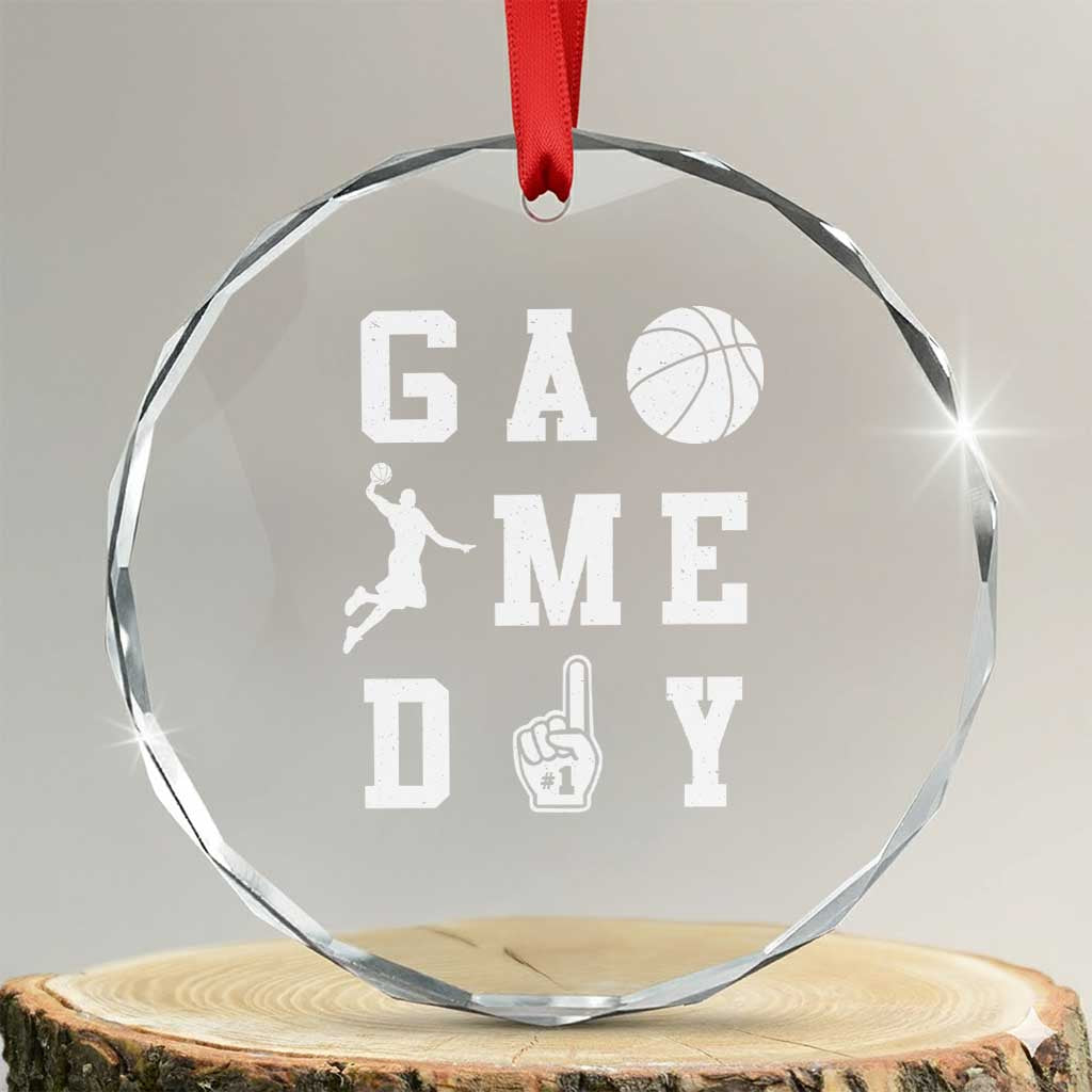 Game Day Basketball Crystal Glass Ornament Basketball Mom Sports Fan TS10