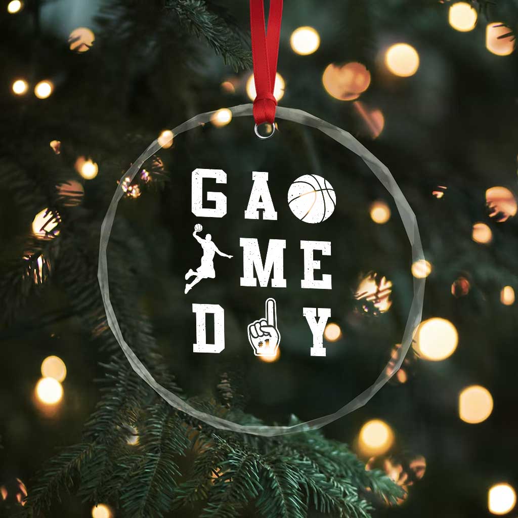 Game Day Basketball Crystal Glass Ornament Basketball Mom Sports Fan TS10