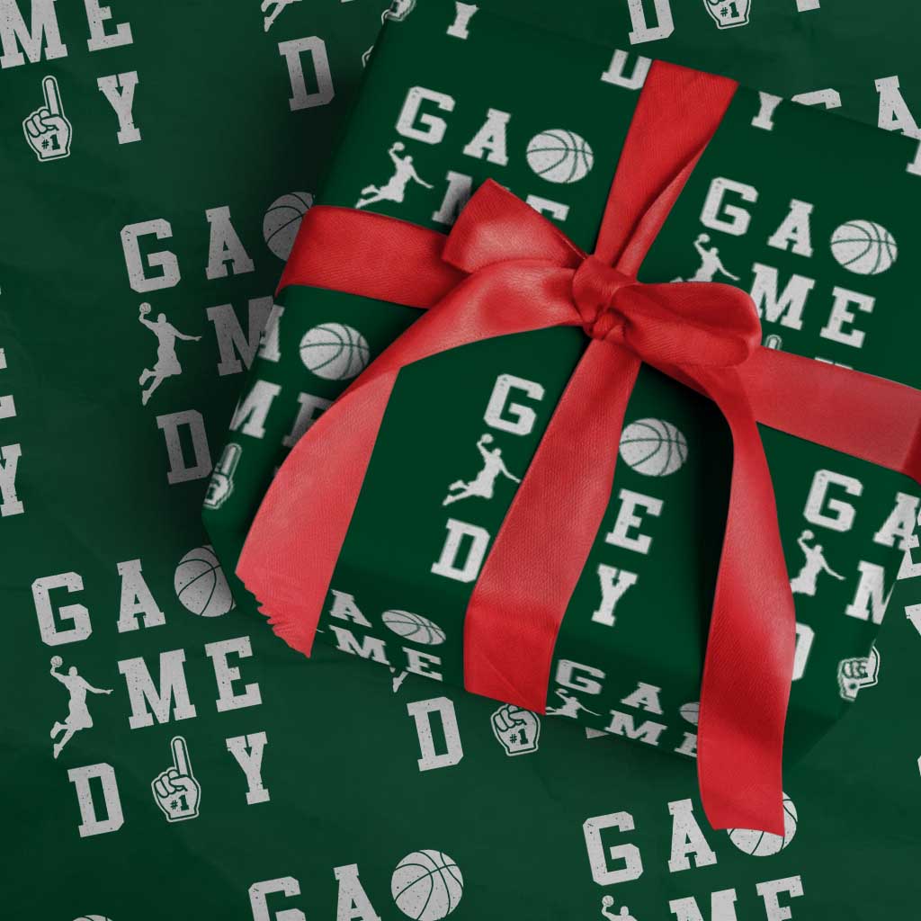 Game Day Basketball Wrapping Paper Roll Basketball Mom Sports Fan - Wonder Print Shop