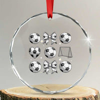 Game Day Coquette Aesthetic Crystal Glass Ornament Soccer Mom Gifts