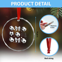 Game Day Coquette Aesthetic Crystal Glass Ornament Soccer Mom Gifts