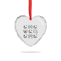 Game Day Coquette Aesthetic Heart Crystal Glass Ornament Soccer Mom Gifts