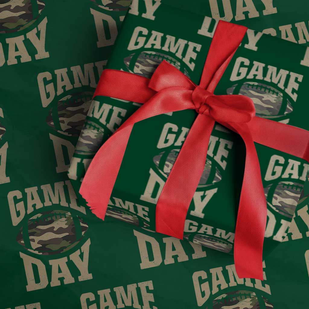 Game Day Football Wrapping Paper Roll Funny Sunday Retro Camo Camouflage - Wonder Print Shop