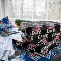 Game Day Football Wrapping Paper Roll Funny Sunday Retro Patriotic American Flag - Wonder Print Shop