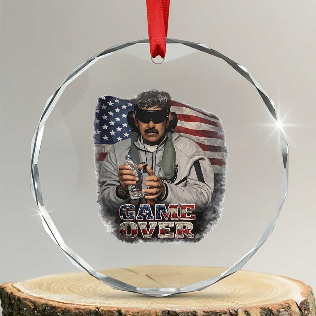 Game Over Maduro Dictator Crystal Glass Ornament Political Justice American Flag Politics Satire - Wonder Print Shop