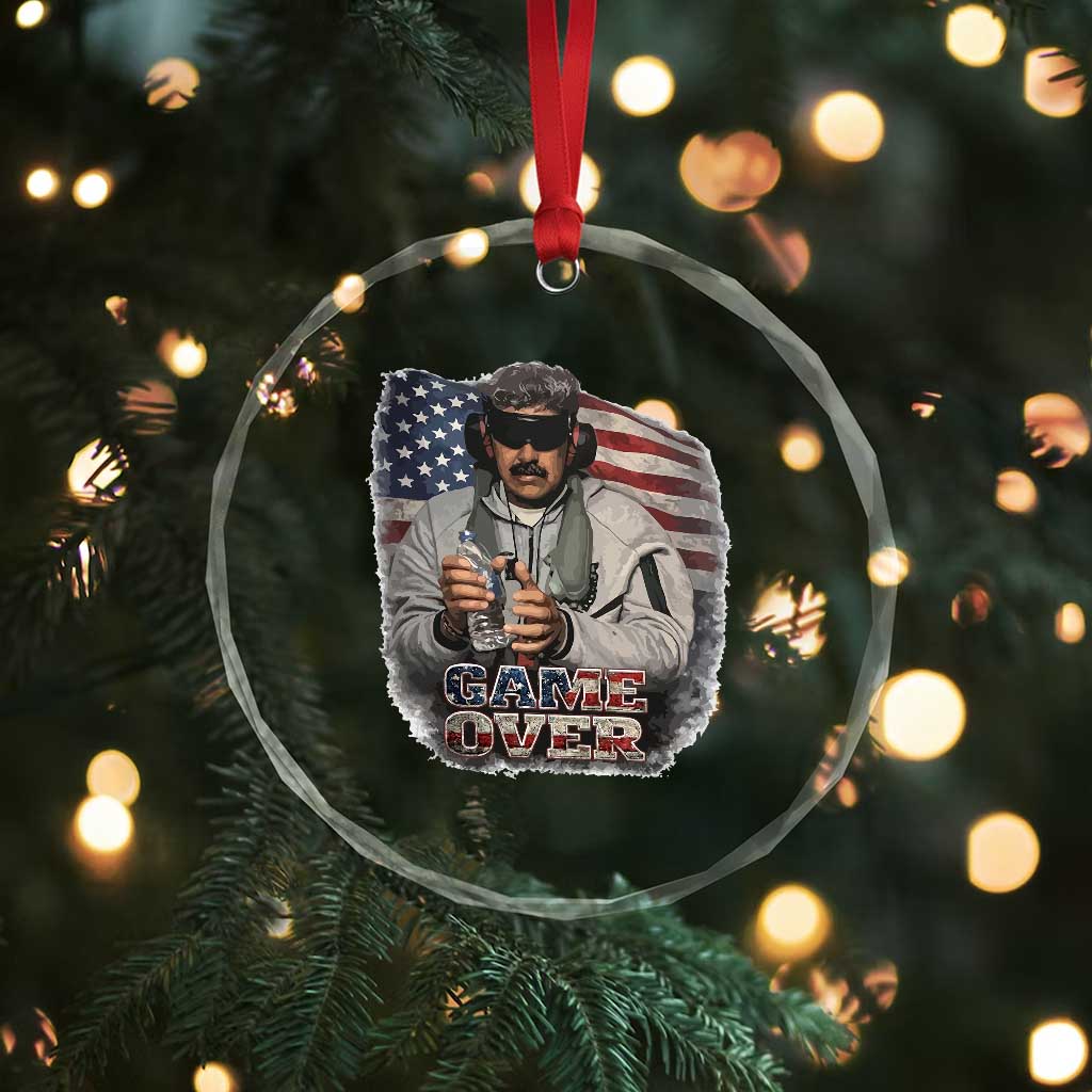 Game Over Maduro Dictator Crystal Glass Ornament Political Justice American Flag Politics Satire - Wonder Print Shop