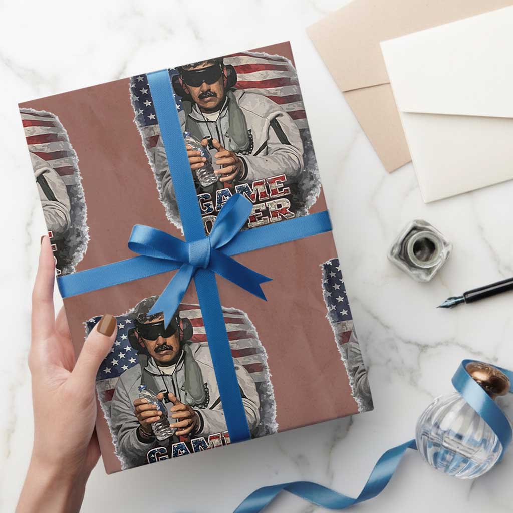 Game Over Maduro Dictator Wrapping Paper Roll Political Justice American Flag Politics Satire - Wonder Print Shop