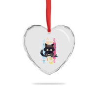 Game Time Heart Crystal Glass Ornament Cute Black Cat Gamer Lover Gift - Wonder Print Shop