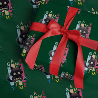 Game Time Wrapping Paper Roll Cute Black Cat Gamer Lover Gift - Wonder Print Shop