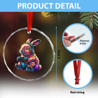 Gamer Rabbit Crystal Glass Ornament Cute Bunny Gaming Eggs Funny Video Games Easter - Wonder Print Shop
