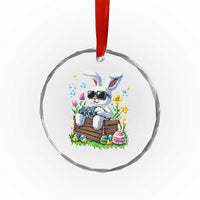 Gamer Rabbit Crystal Glass Ornament Cute Bunny Gaming Eggs Video Games Easter Pixel Garden - Wonder Print Shop