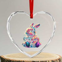 Gamer Rabbit Heart Crystal Glass Ornament Cute Bunny Gaming Eggs Funny Video Games Easter - Wonder Print Shop