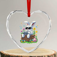 Gamer Rabbit Heart Crystal Glass Ornament Cute Bunny Gaming Eggs Video Games Easter Pixel Garden - Wonder Print Shop