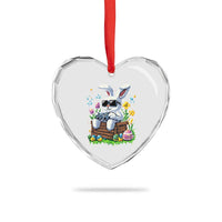 Gamer Rabbit Heart Crystal Glass Ornament Cute Bunny Gaming Eggs Video Games Easter Pixel Garden - Wonder Print Shop