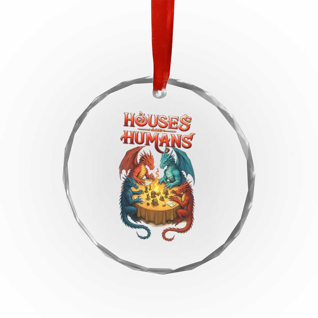 Gaming Houses and Humans Crystal Glass Ornament Funny Rpg Parody Gamer - Wonder Print Shop