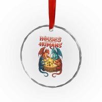 Gaming Houses and Humans Crystal Glass Ornament Funny Rpg Parody Gamer - Wonder Print Shop