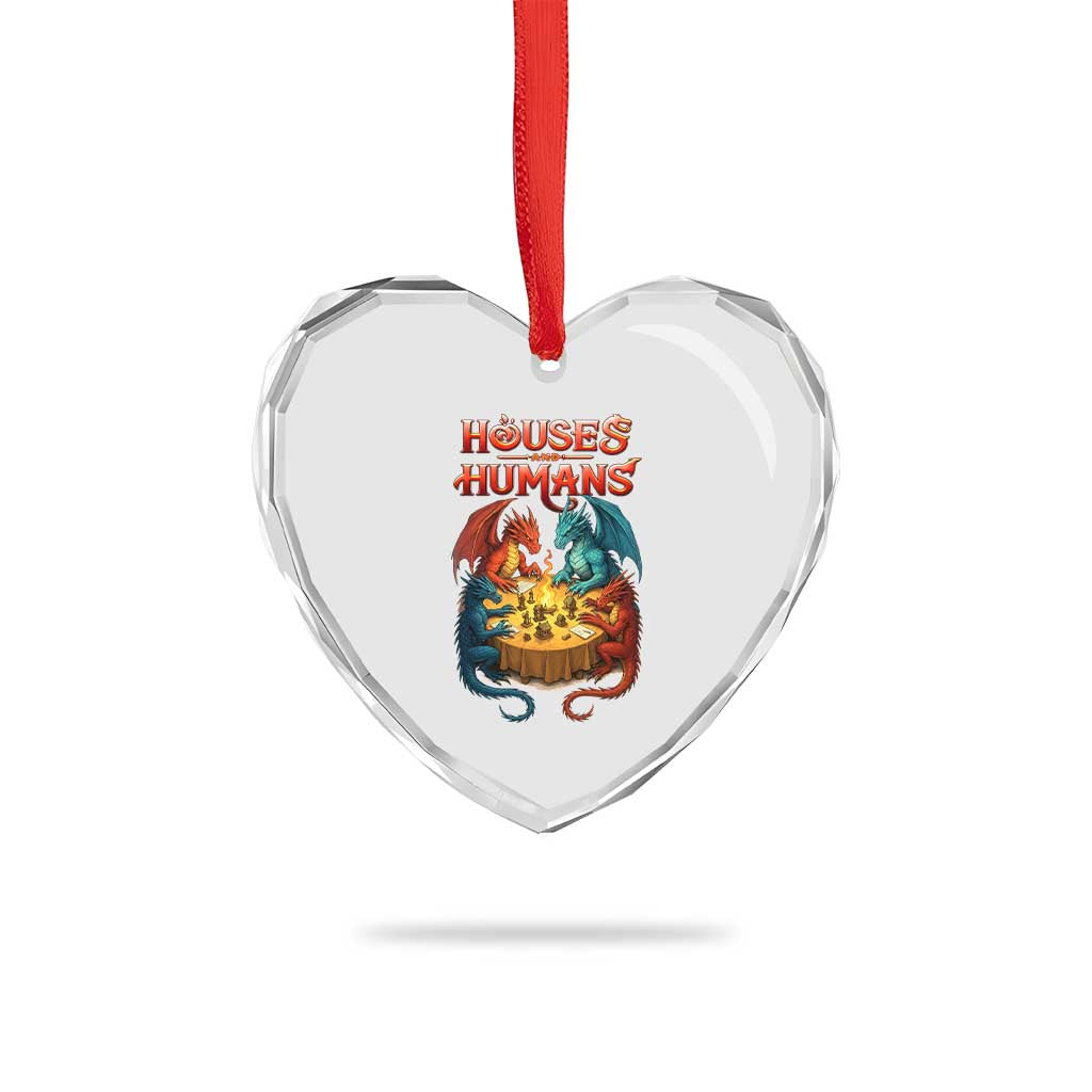 Gaming Houses and Humans Heart Crystal Glass Ornament Funny Rpg Parody Gamer - Wonder Print Shop