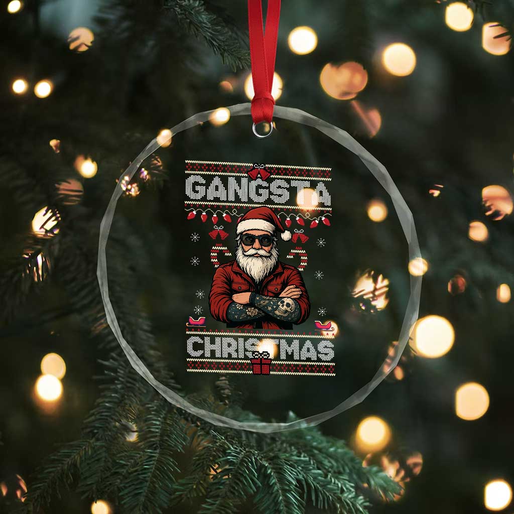 Gangster Santa Claus Hip Hop Rap Christmas Cool Crystal Glass Ornament - Wonder Print Shop