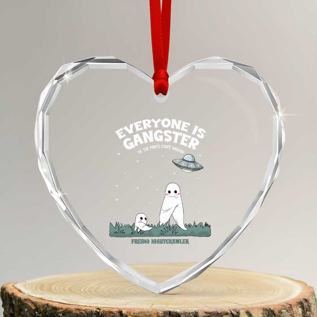 Gangster Til The Pants Start Walkin Nightcrawler Heart Crystal Glass Ornament Funny Cryptid Hunter - Wonder Print Shop