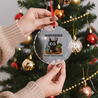 Gardening Because Murder Is Wrong Crystal Glass Ornament Funny Black Cat Gardener Gift TS12