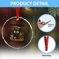 Gardening Because Murder Is Wrong Crystal Glass Ornament Funny Black Cat Gardener Gift TS12