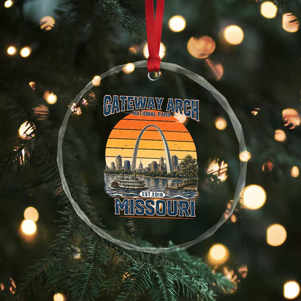 Gateway Arch National Park Crystal Glass Ornament Retro St Louis Missouri Travel Souvenir Nature Gift