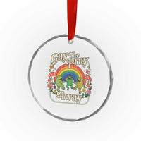 Gay The Pray Away Queer Frog LGBTQ Crystal Glass Ornament