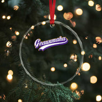 Geauxmaha Vintage Throwback Design Crystal Glass Ornament Gold Baseball Fan TS02