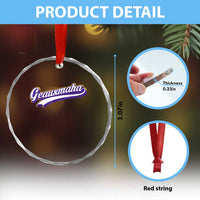 Geauxmaha Vintage Throwback Design Crystal Glass Ornament Gold Baseball Fan TS02