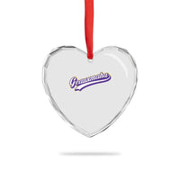Geauxmaha Vintage Throwback Design Heart Crystal Glass Ornament Gold Baseball Fan - Wonder Print Shop
