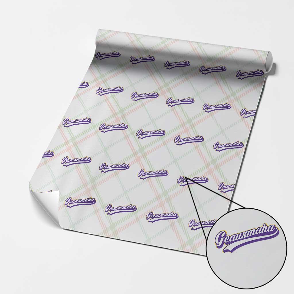 Geauxmaha Vintage Throwback Design Wrapping Paper Roll Gold Baseball Fan - Wonder Print Shop