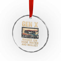 Gen X Crystal Glass Ornament Vintage Cassette Tape Raised On Hose Water And Neglect Nostalgia - Wonder Print Shop