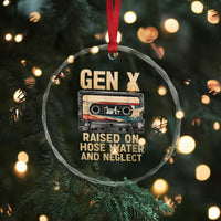 Gen X Crystal Glass Ornament Vintage Cassette Tape Raised On Hose Water And Neglect Nostalgia - Wonder Print Shop