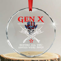 Gen X The Badasss Generation Crystal Glass Ornament Before All You Sissie were Born Skull Rock Hand - Wonder Print Shop