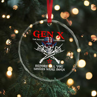 Gen X The Badasss Generation Crystal Glass Ornament Before All You Sissie were Born Skull Rock Hand - Wonder Print Shop